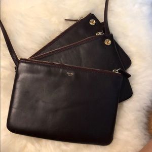 💯 Authentic small CELINE TRIO in OX BLOOD